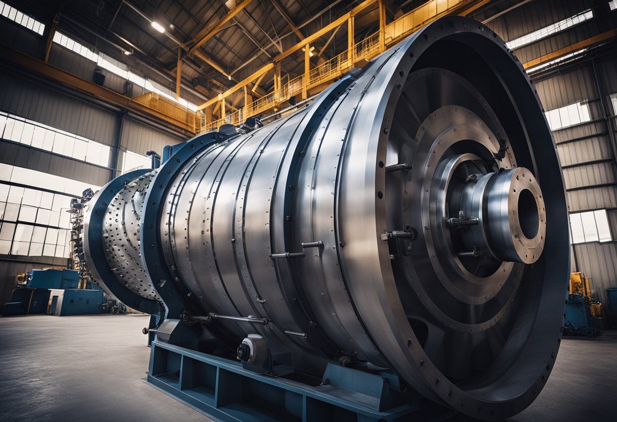 A cylindrical ball mill with an open top and closed bottom, featuring a series of horizontal parallel lines running along its length