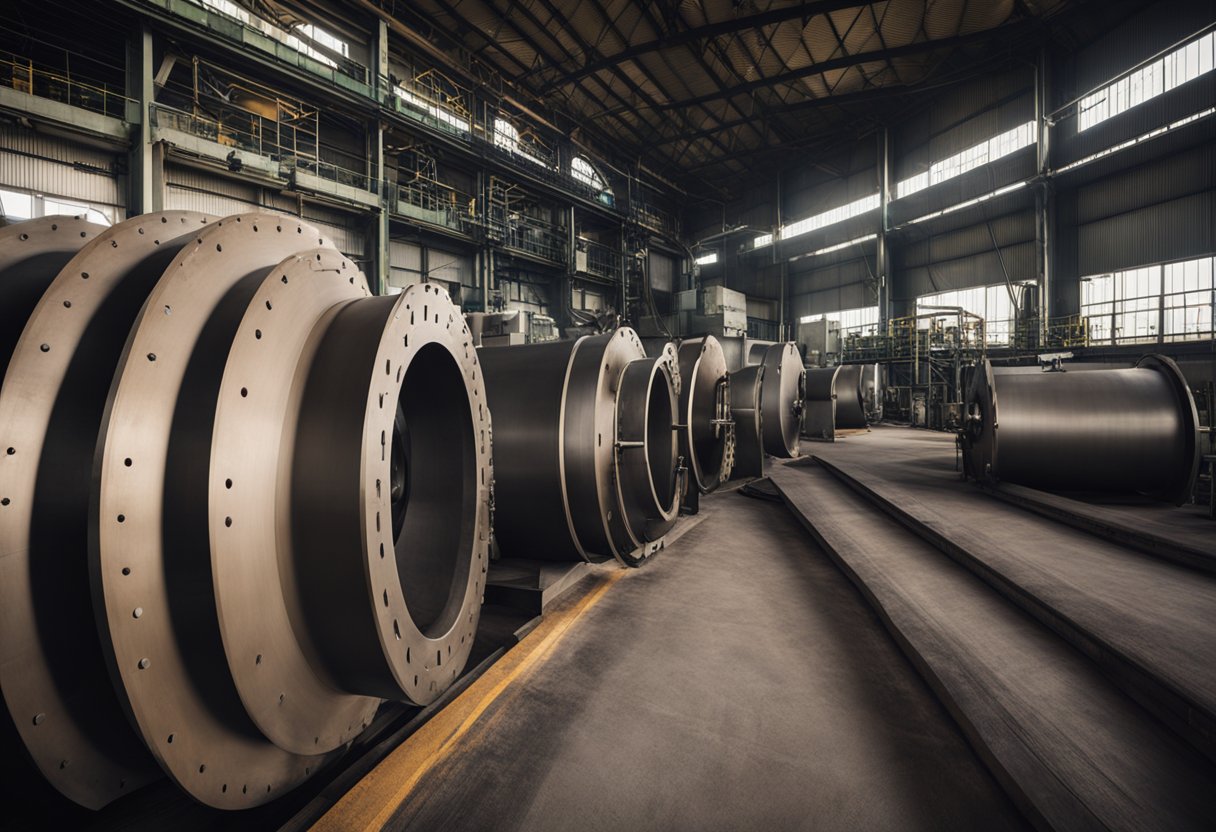 A close-up view of the ball mill liners inside the factory, showing the various shapes and sizes of the liners arranged neatly in rows