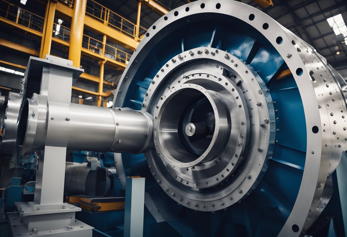 Rotating ball mill with internal liner design, showing cascading motion of grinding media