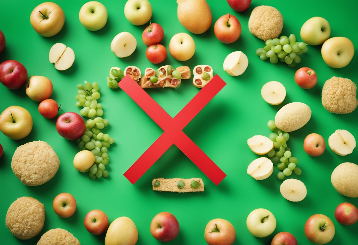 A large, red "X" over unhealthy lifestyle choices, and a green checkmark over healthy lifestyle choices
