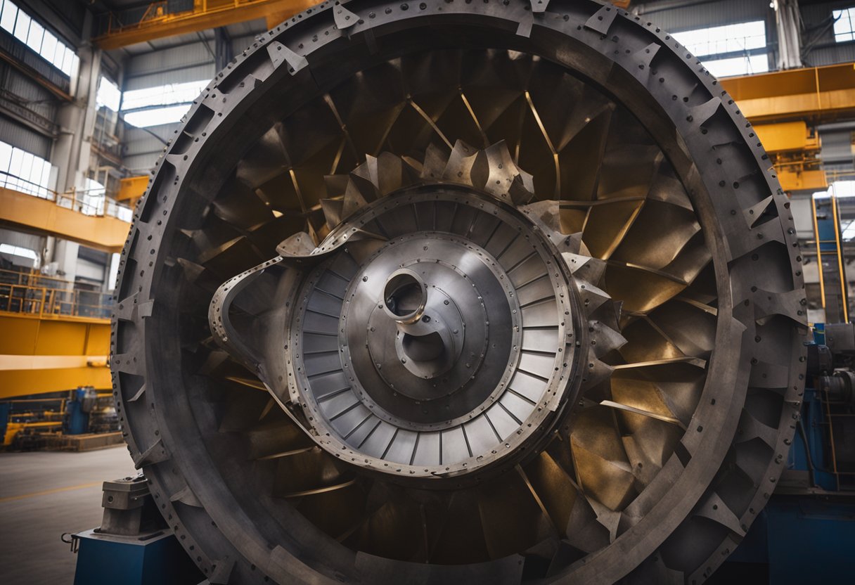 A close-up view of the ball mill liners, showing the intricate design and precise manufacturing