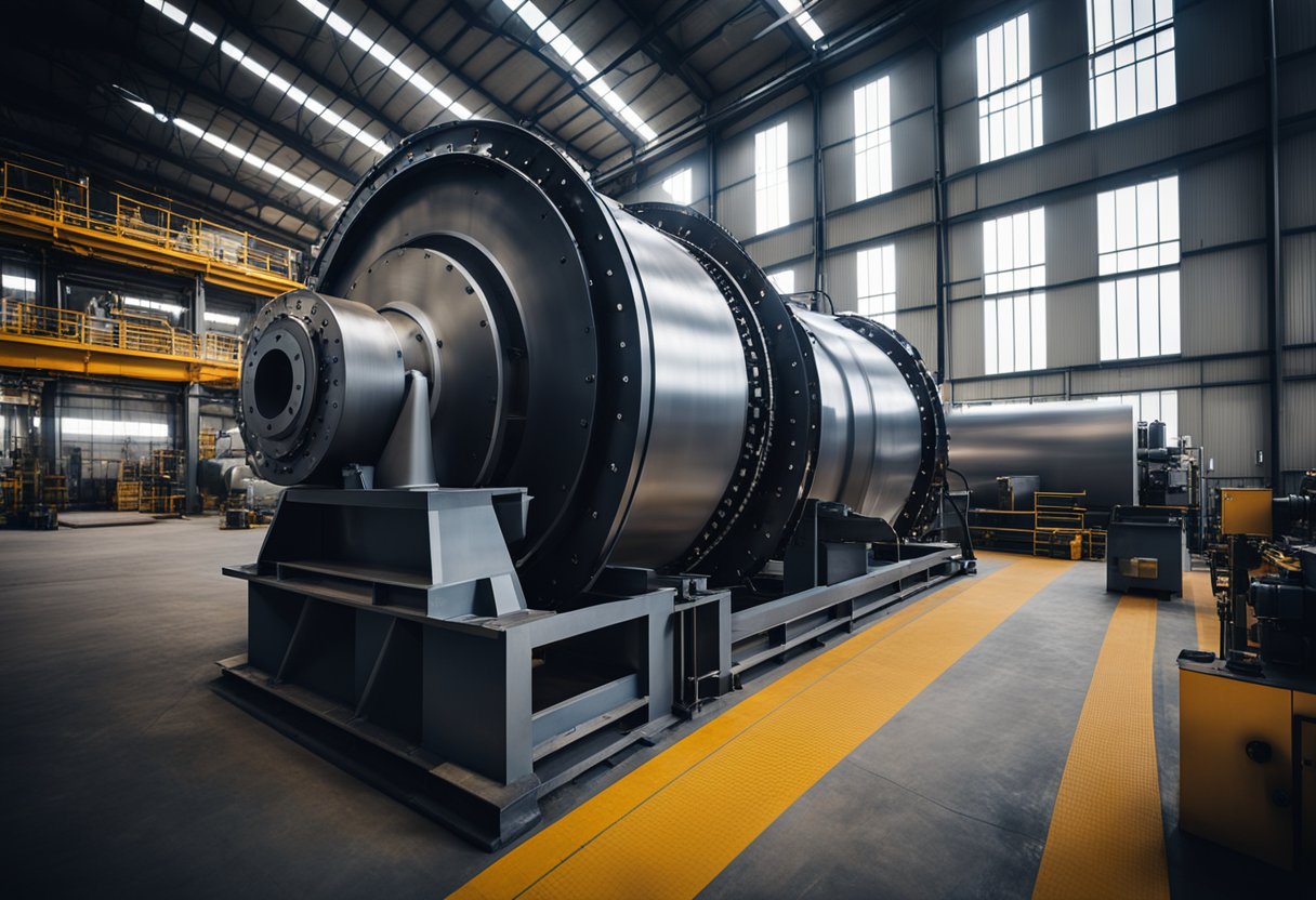 A factory floor with mining ball mill liners being manufactured