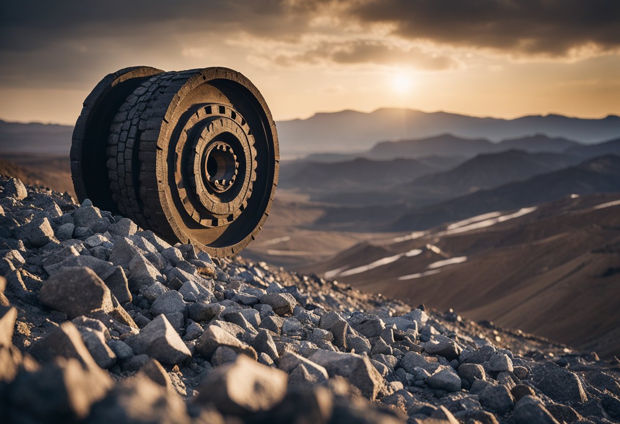 A rugged mining liner withstands harsh abrasion in a rocky environment