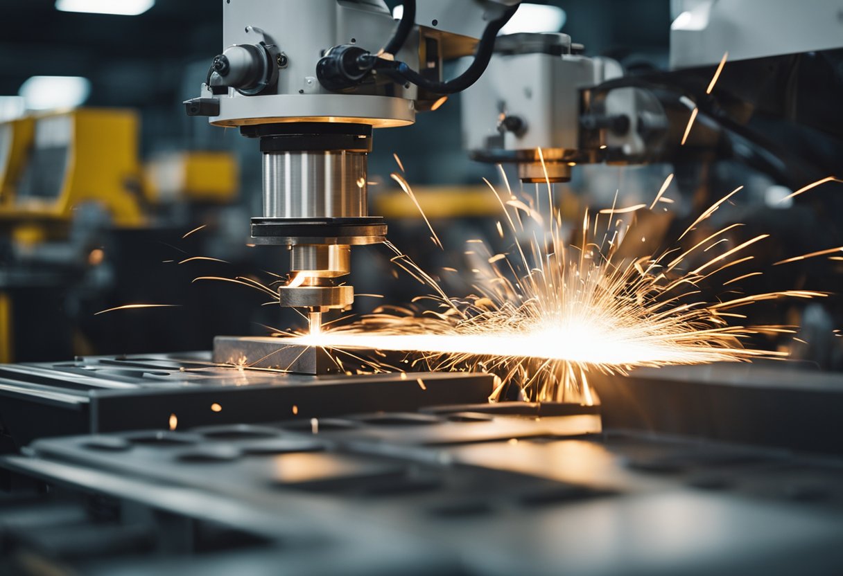 Machines stamping, welding, and assembling durable liners in a bustling factory setting