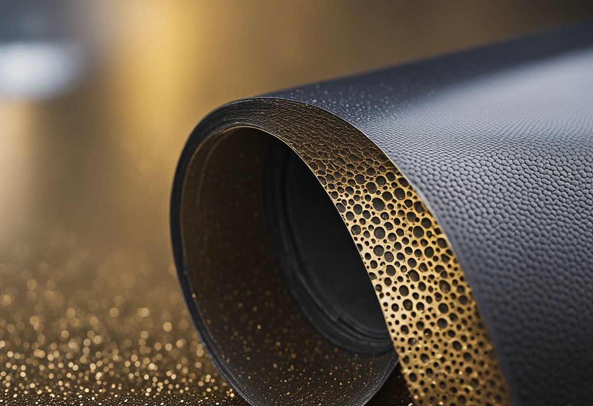 A wear-resistant bimetallic composite liner with distinct layers and textures, showing the combination of different materials in a durable and protective structure