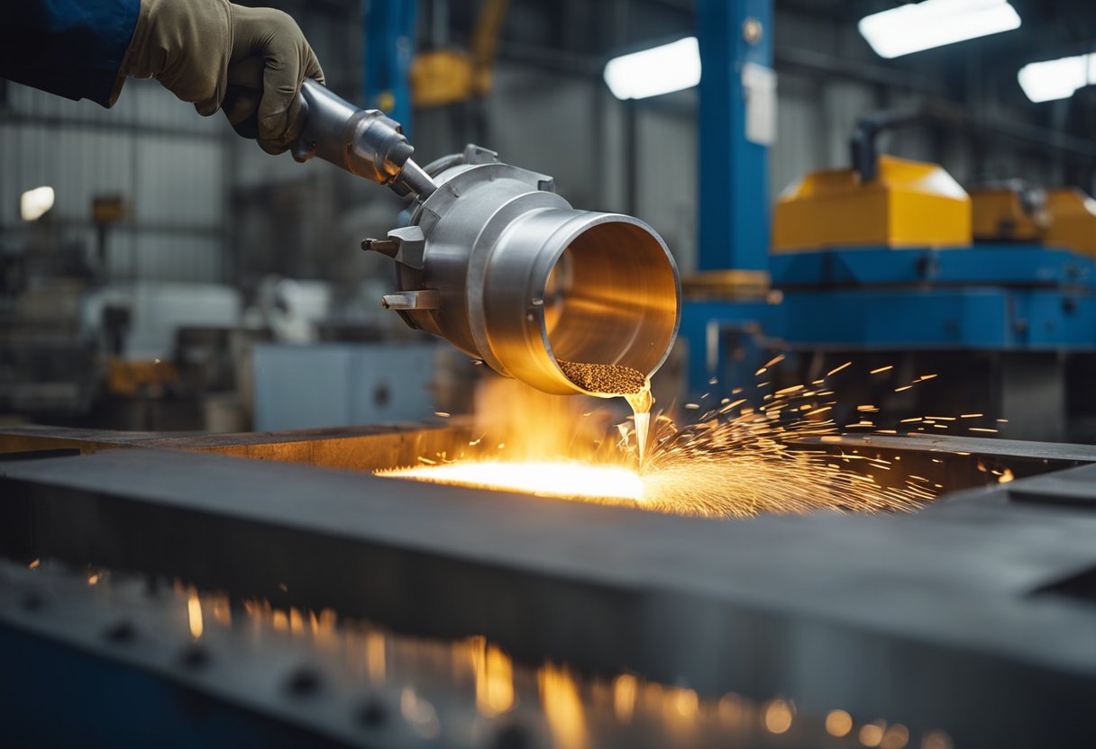 A metal liner manufacturer pours molten metal into molds, creating various types of metal liners