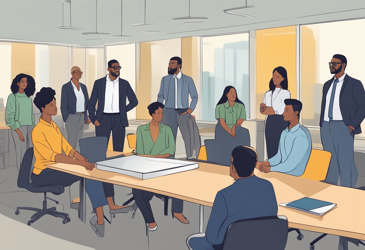 The Importance of Modelling Desired Behaviours: Key Strategies for Positive Influence Modelling LearningMole A group of diverse individuals observing a model demonstrating desired behaviors in a professional setting