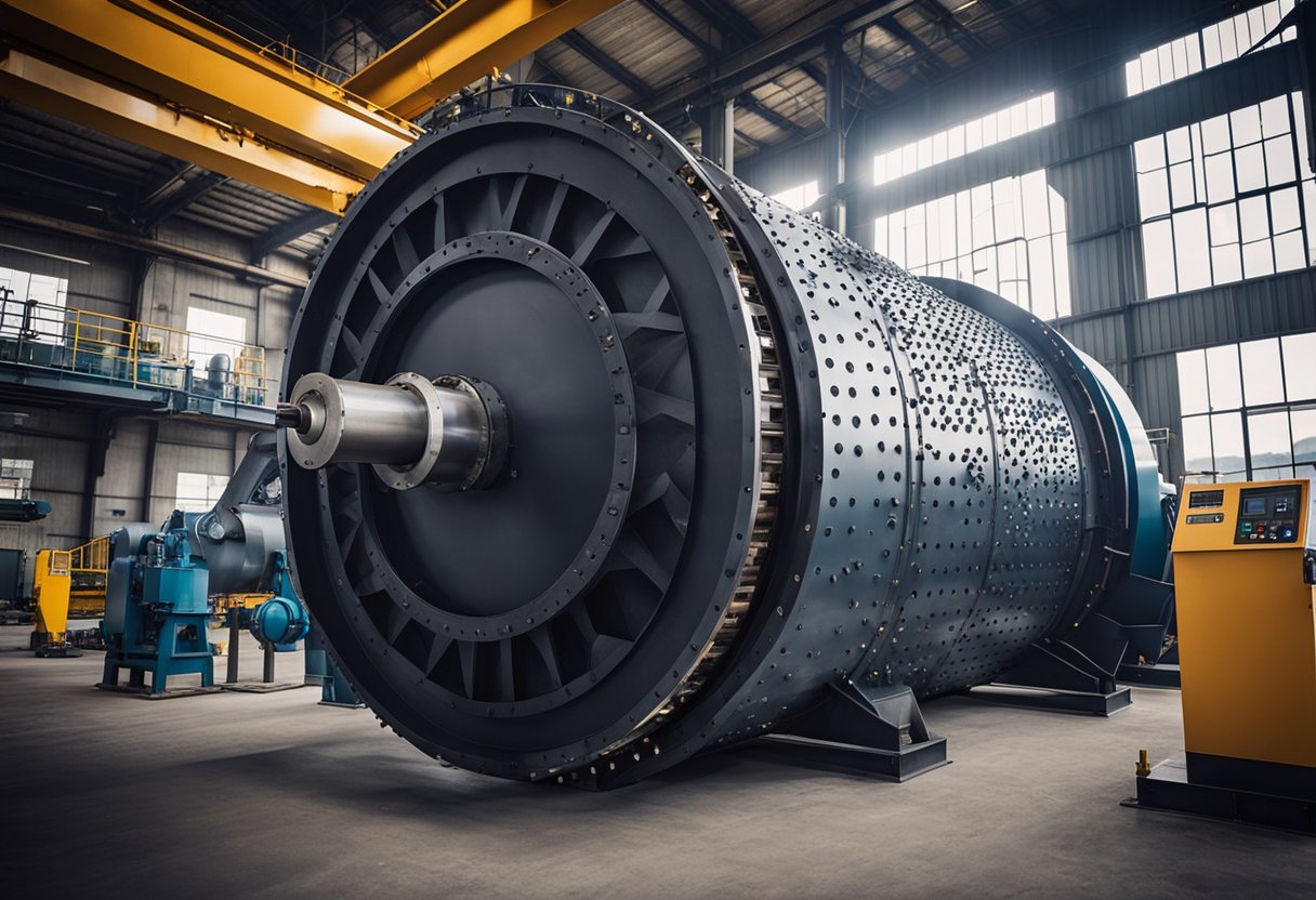 The wet lattice ball mill liner is being installed with precision, ensuring a snug fit and proper alignment within the mill