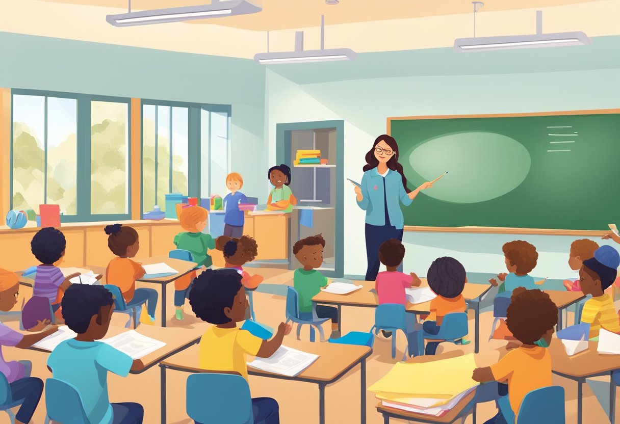 The Importance of Teaching Self-Regulation Skills to Foster Independent Learning self-regulation LearningMole A classroom setting with children engaged in activities, such as reading, drawing, and playing, while a teacher is facilitating a discussion on self-regulation skills