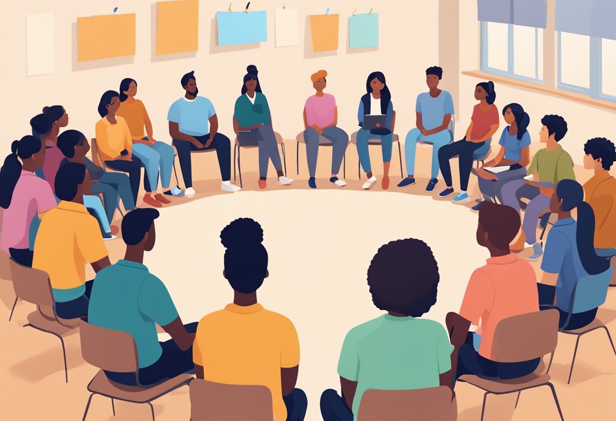 The Role of Classroom Meetings in Behaviour Management: Cultivating Cooperation and Respect behaviour management, classroom meeting LearningMole A diverse group of students sit in a circle, engaged in a classroom meeting. The atmosphere is respectful and inclusive, with open communication and mutual respect evident in the interactions