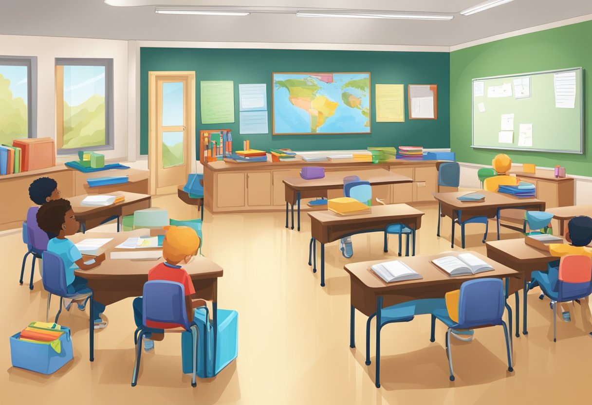 Classroom Management Techniques for Mixed-Age Classrooms: Enhancing Learning for All Ages Classroom management, Classrooms, Mixed-Age LearningMole A classroom with diverse age groups, organized materials, and clear visual aids for effective teaching and learning