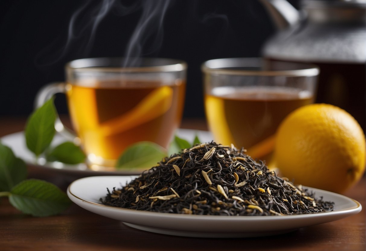 Earl Grey tea tastes like a blend of citrusy bergamot and robust black tea, with a hint of floral and earthy notes