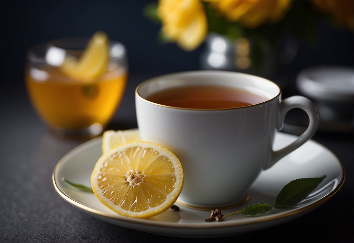 Earl Grey tea: A hot, steaming cup of black tea with a hint of bergamot, offering a citrusy and floral aroma with a smooth, slightly astringent taste
