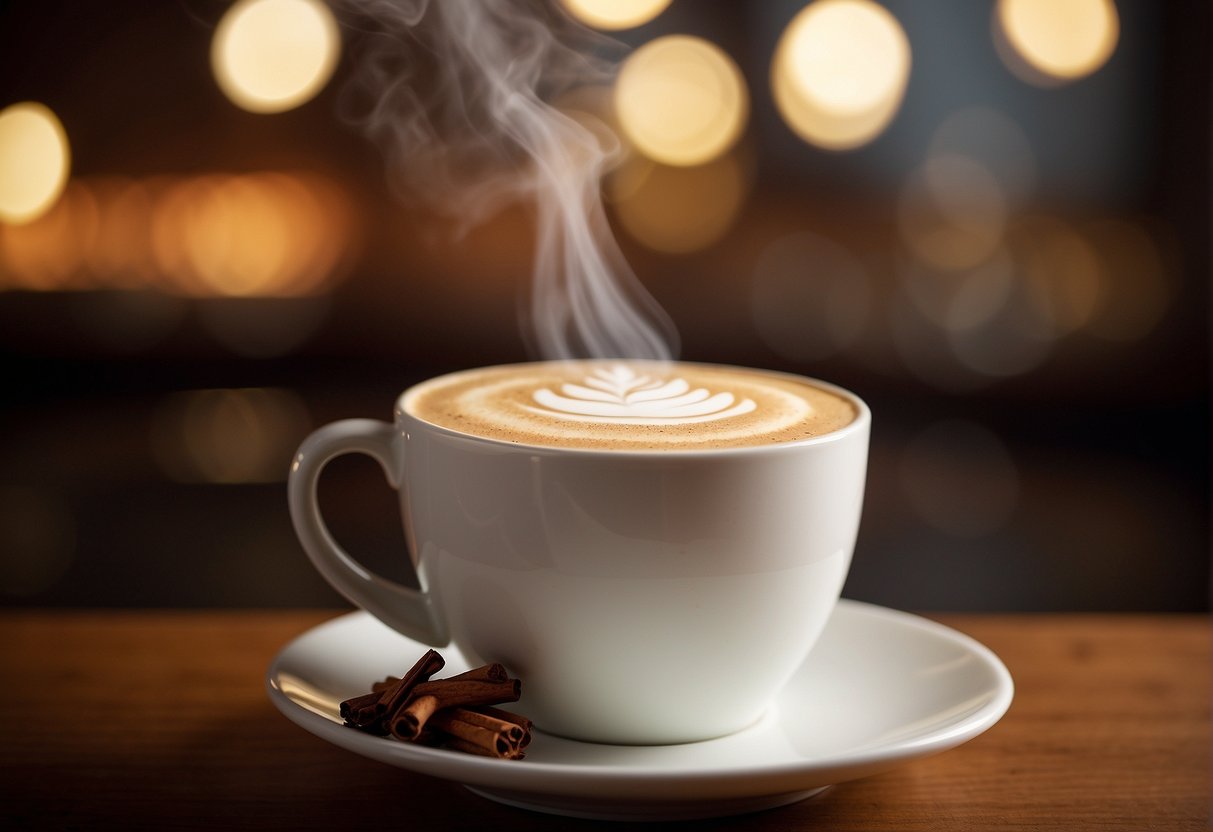 A steaming cup of chai tea latte exudes rich, creamy aroma. The smooth, velvety texture of the frothy milk complements the bold, spicy flavors of cinnamon, cardamom, and ginger, creating a warm and comforting