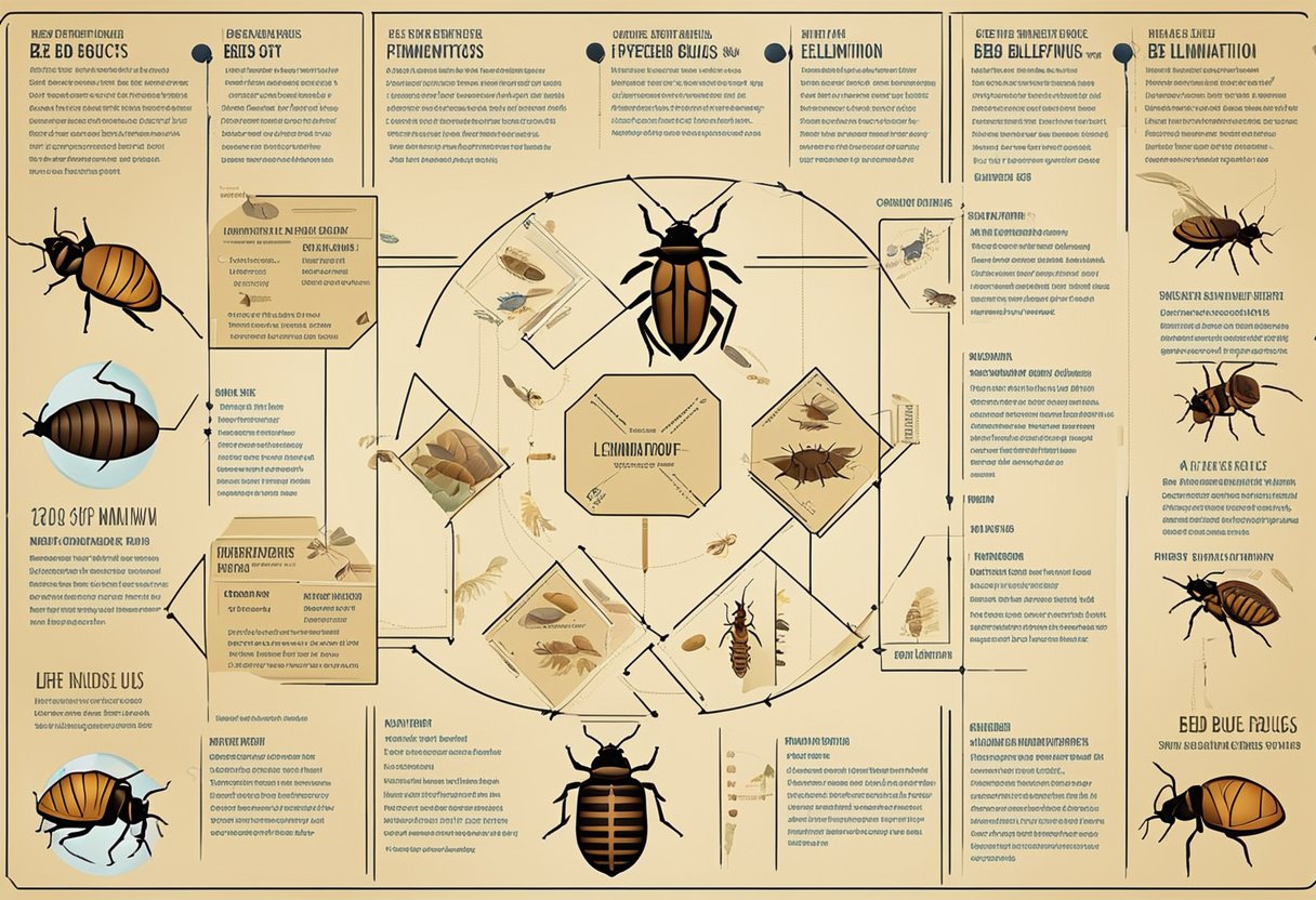 A detailed infographic showing the life cycle of bed bugs, common hiding spots, and effective prevention and elimination methods