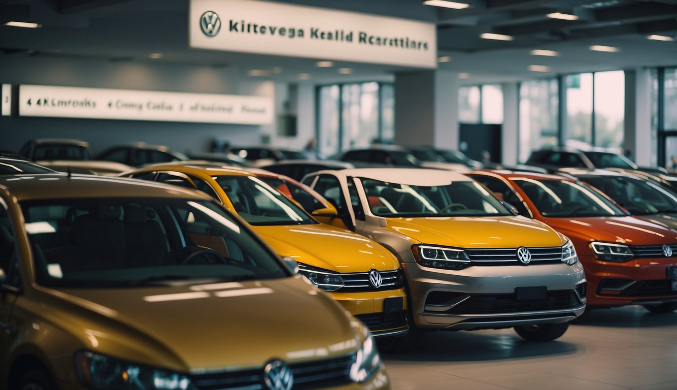 A line of Volkswagen cars