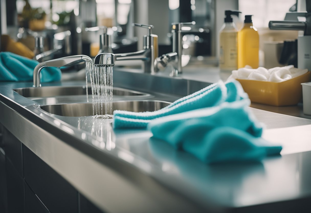Clothes being prepped for washing to avoid soap stains