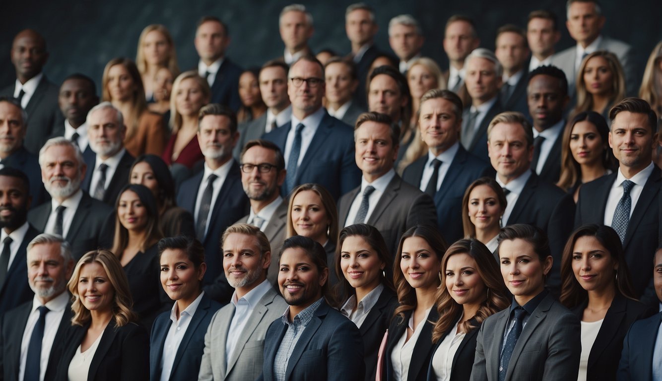 Modern Christian leaders and influencers standing together, facing forward with confidence and determination. Their profiles are strong and impactful, conveying a sense of leadership and influence