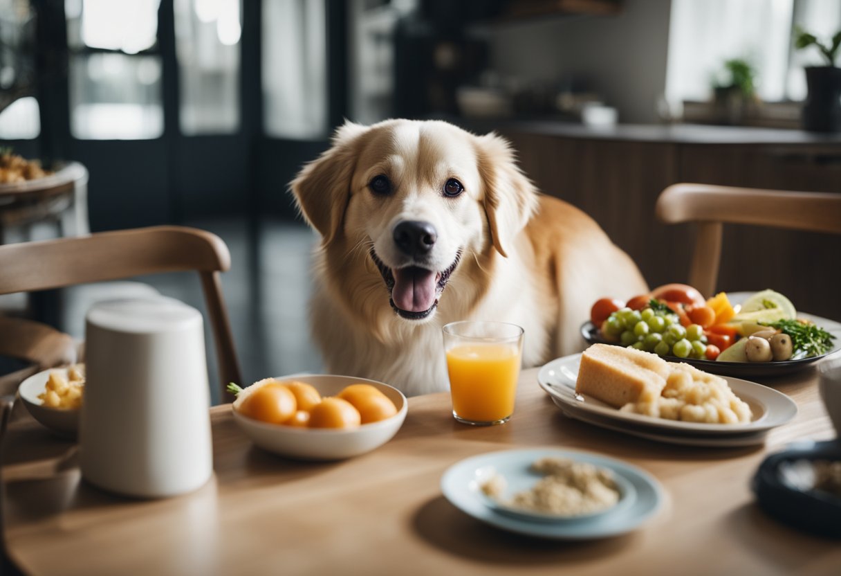 A happy dog eats balanced meals and exercises regularly to maintain a healthy weight