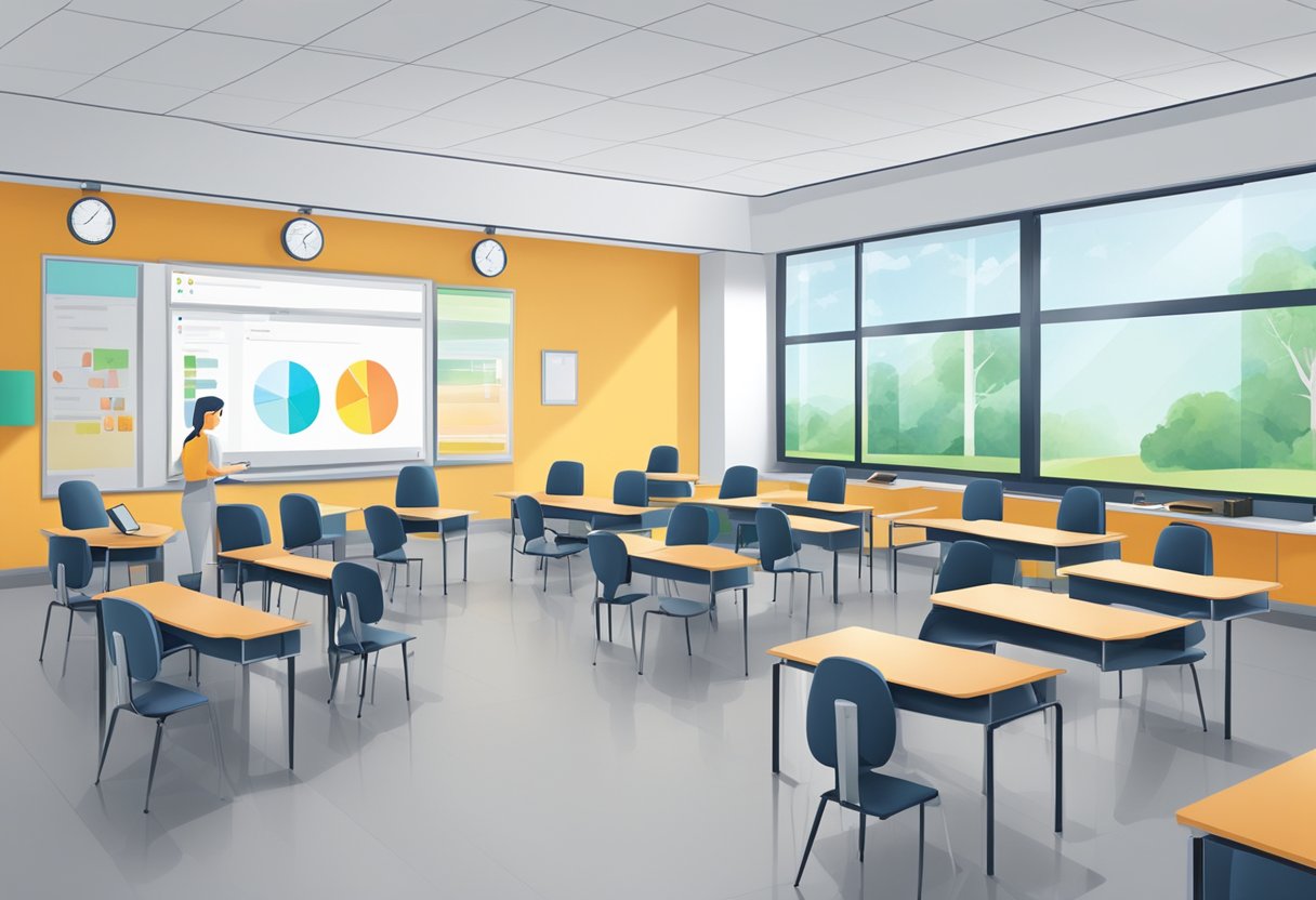 A smart classroom with technology seamlessly integrated for efficient operations