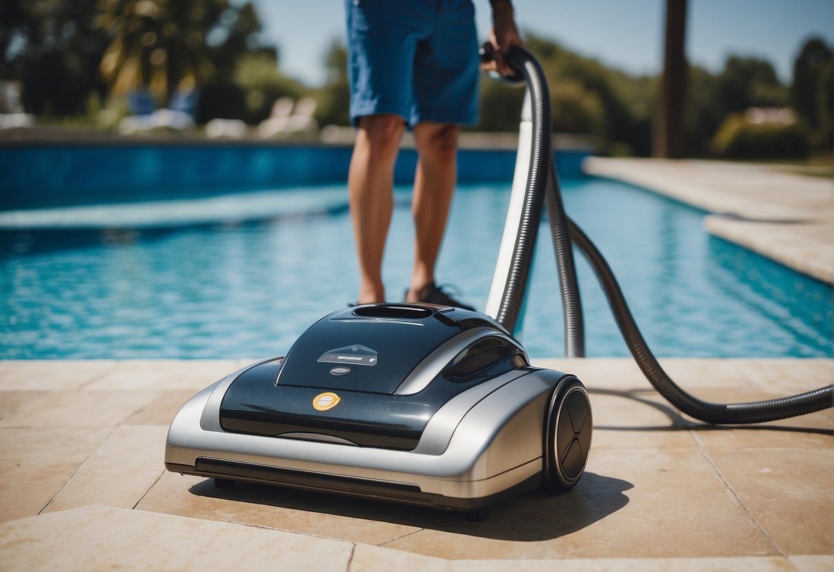 A person selects a vacuum from various options for different pool types