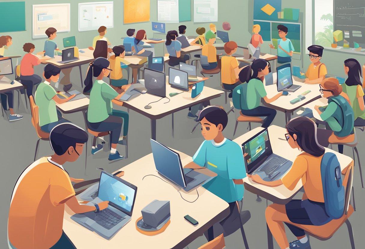 Using Game-Based Learning to Enhance Educational Outcomes: A Modern Approach to Teaching game-based,game-based learning LearningMole Students engaged in interactive games, showing increased focus and problem-solving skills. Digital devices and educational materials are incorporated into the learning environment