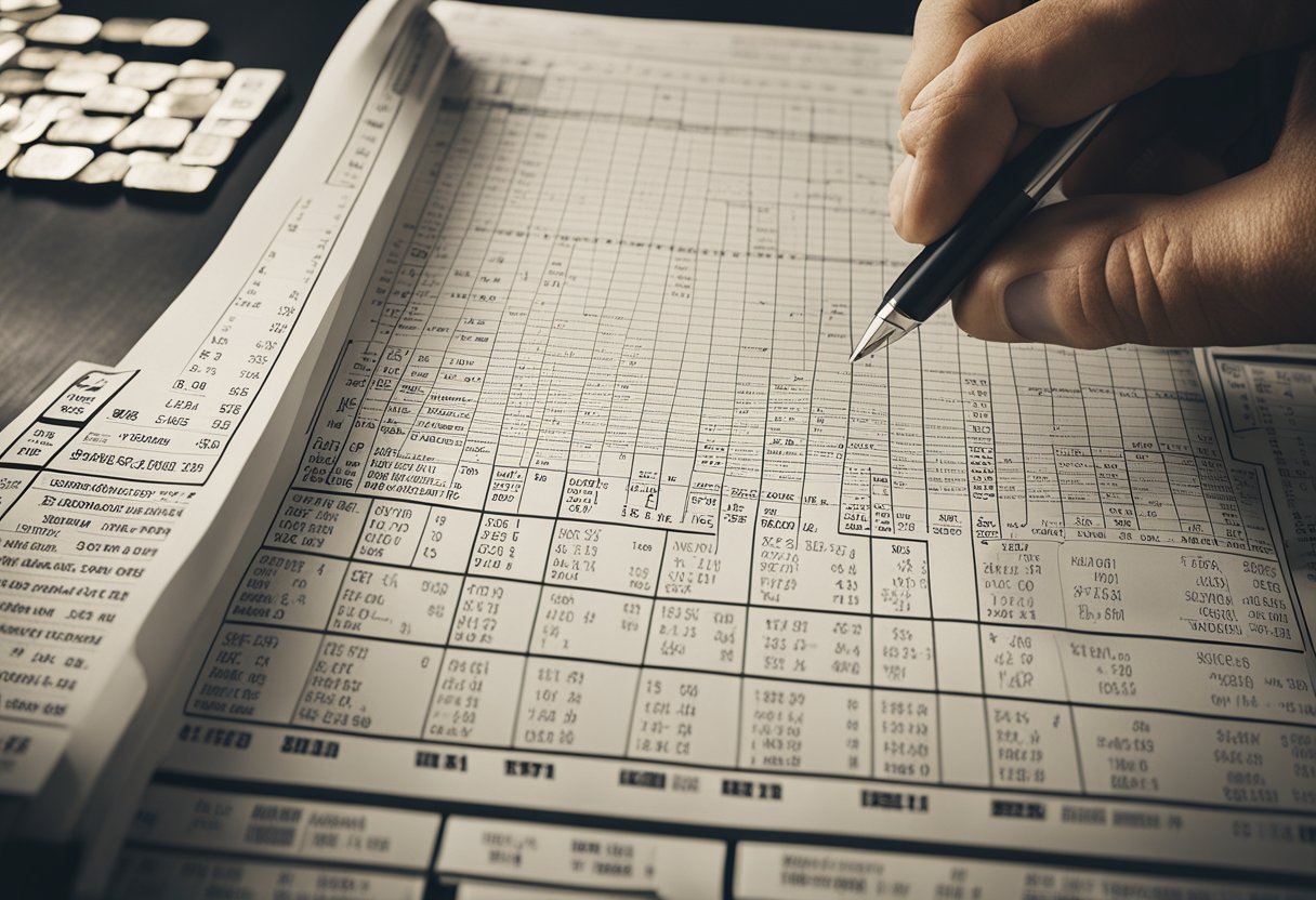 A sports betting analyst studies probability charts for a bookmaker's odds