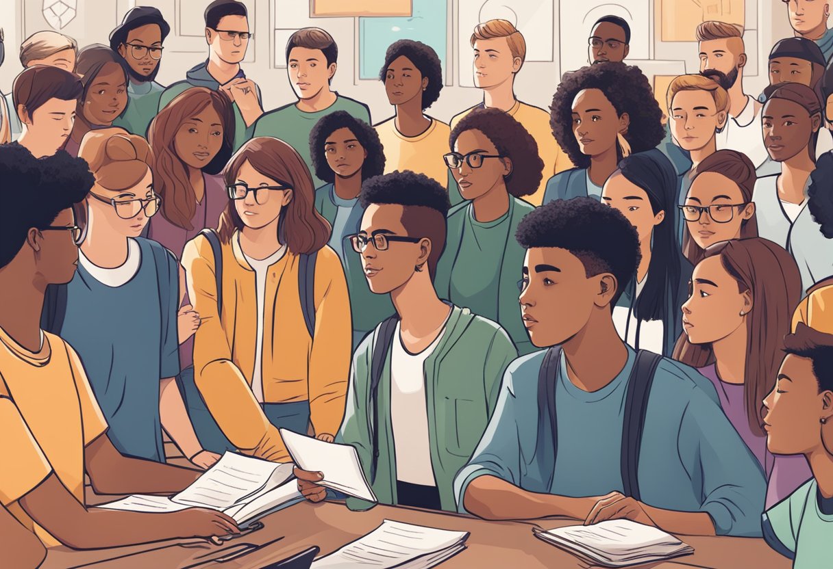 Impact of Open Communication on Alleviating Student Anxiety and Stress: Key Strategies for Educators open communication, Anxiety LearningMole A diverse group of students engage in open communication, surrounded by cultural symbols. Tension eases as anxiety and stress decrease