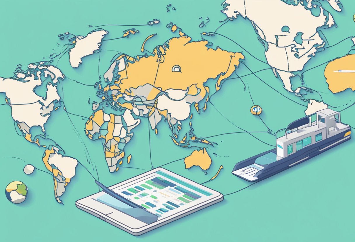 AI software adjusts travel plans. Options shown on screen. User inputs preferences. AI adapts itinerary in real-time