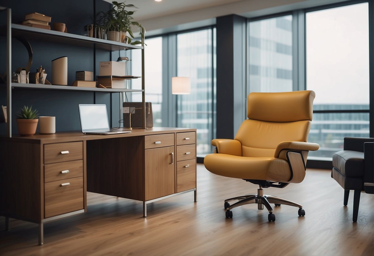 Choose furniture for patient comfort. Show psychology office with ideal chair density