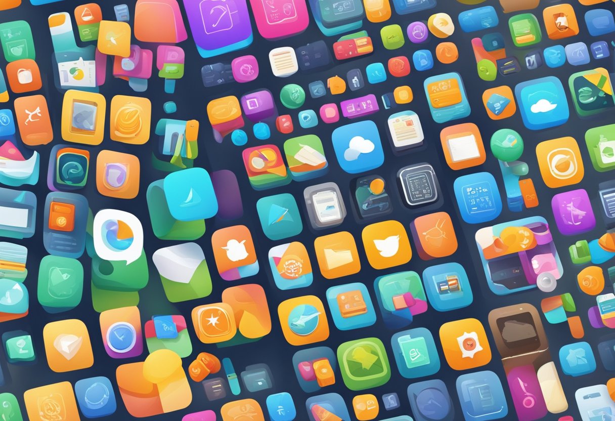 A colorful array of educational apps fills the screen, each with a unique icon and title. The apps cater to diverse learning needs, offering a range of subjects and interactive features
