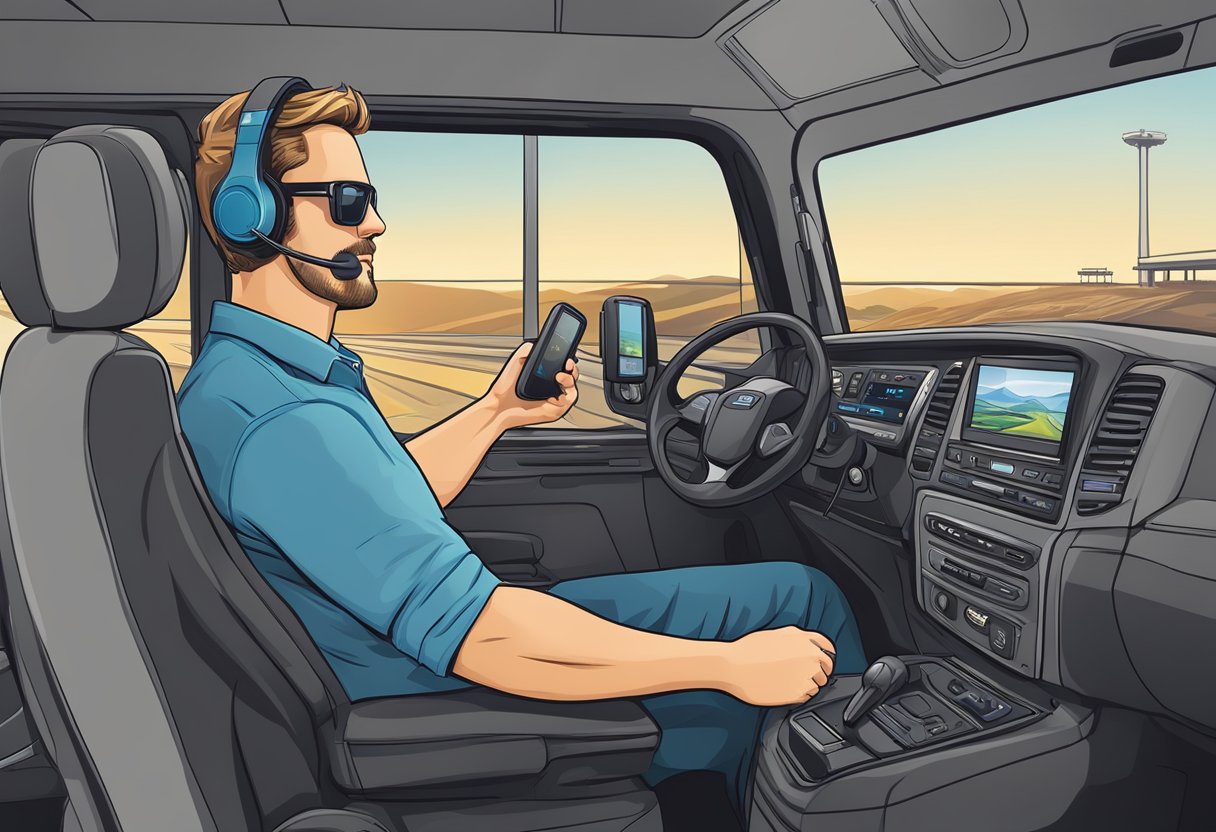 A trucker's LDAS headset connects via Bluetooth with an impressive wireless range, making it the top choice for hands-free communication on the road