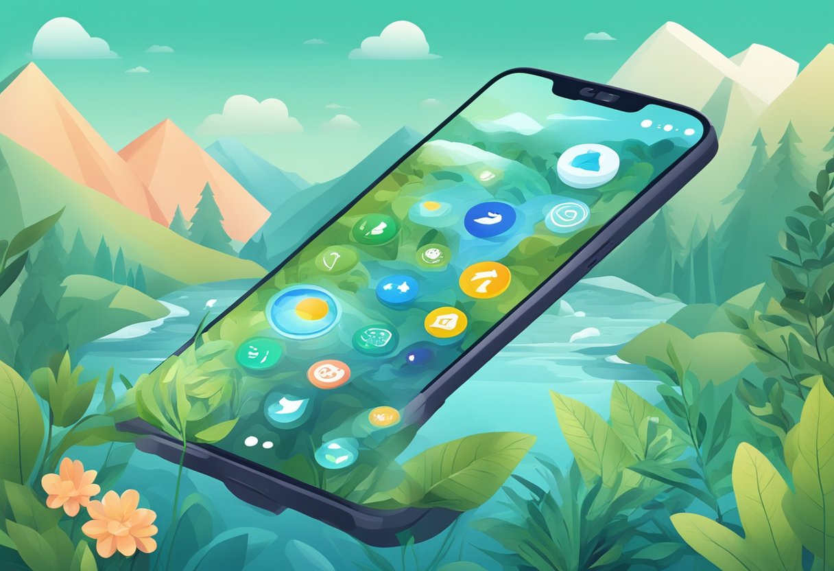 Enhancing Problem-Solving Skills with Interactive Apps: A Guide to Smarter Learning Problem-solving skill,Interactive app LearningMole A smartphone displaying various interactive apps for resilience and problem-solving, surrounded by calming nature elements like plants and water