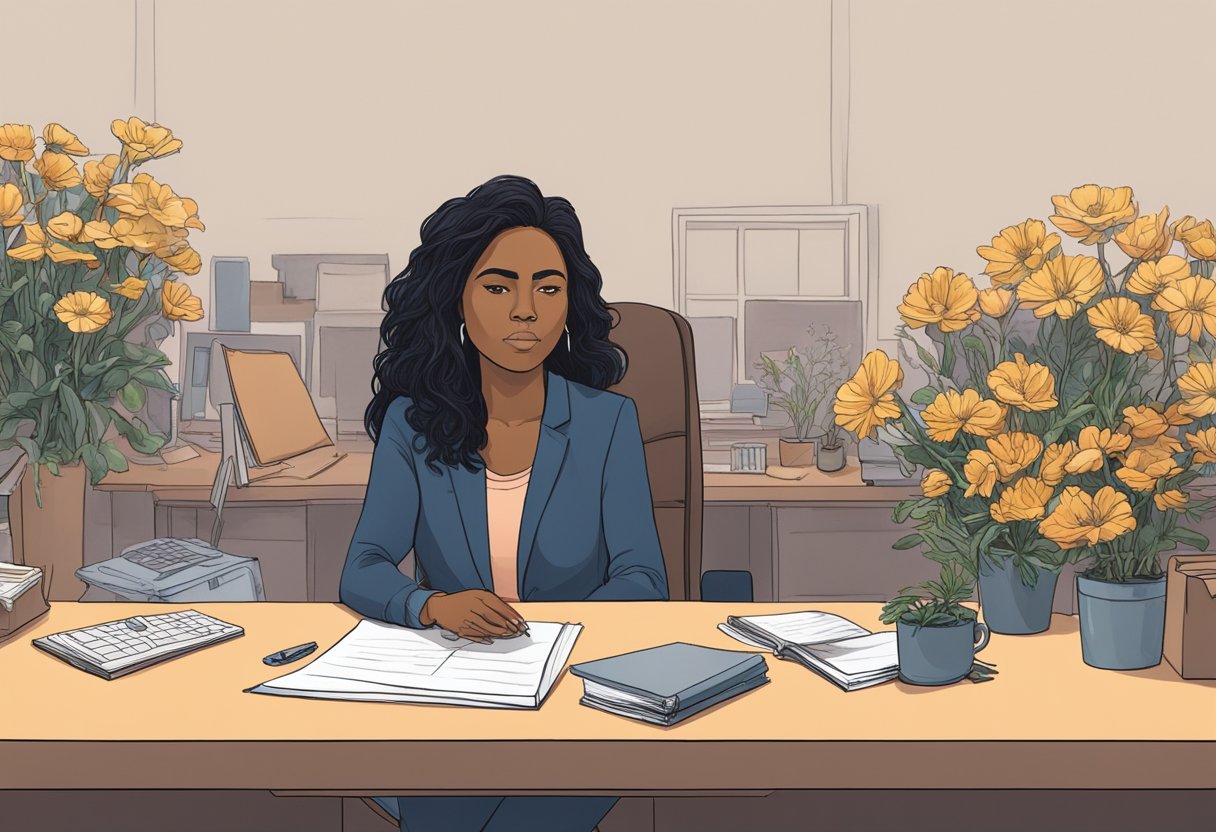 Chyna Santana's empty desk, surrounded by wilted flowers and somber colleagues, tells the story of her tragic departure