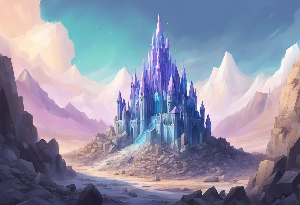 The once majestic Crystal Castles lay in ruins, their shimmering spires shattered and scattered across the desolate landscape