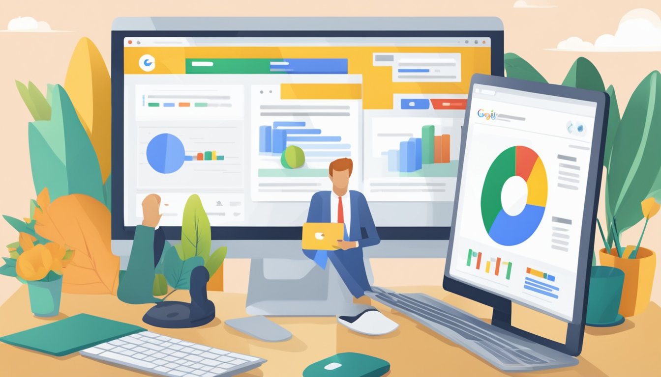 A computer screen displaying targeted Google AdWords to an engaged audience