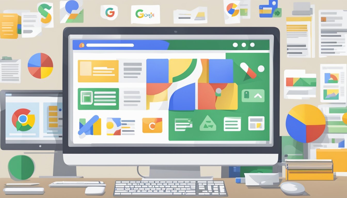 A computer screen displaying Google AdWords integration with various Google services