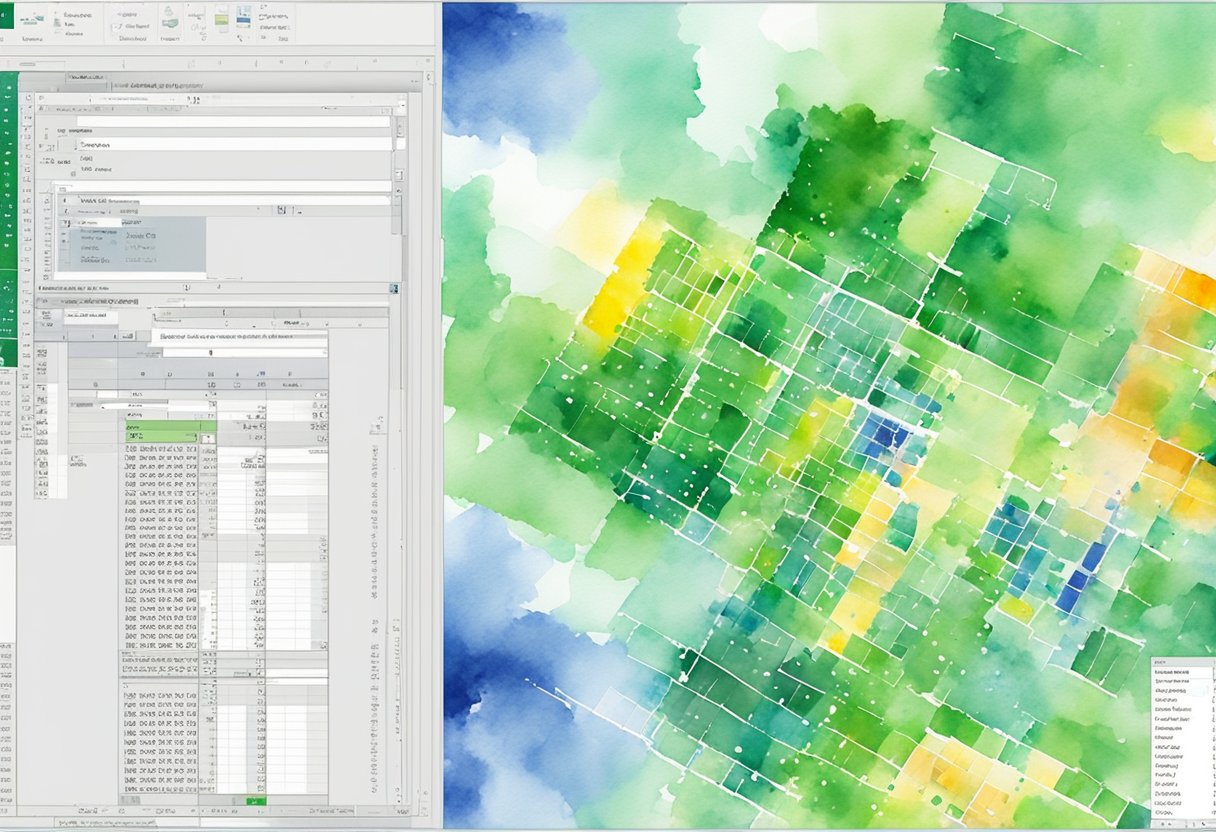 An Excel workbook is opened and navigated using VBA code. Cells and data are manipulated within the spreadsheet