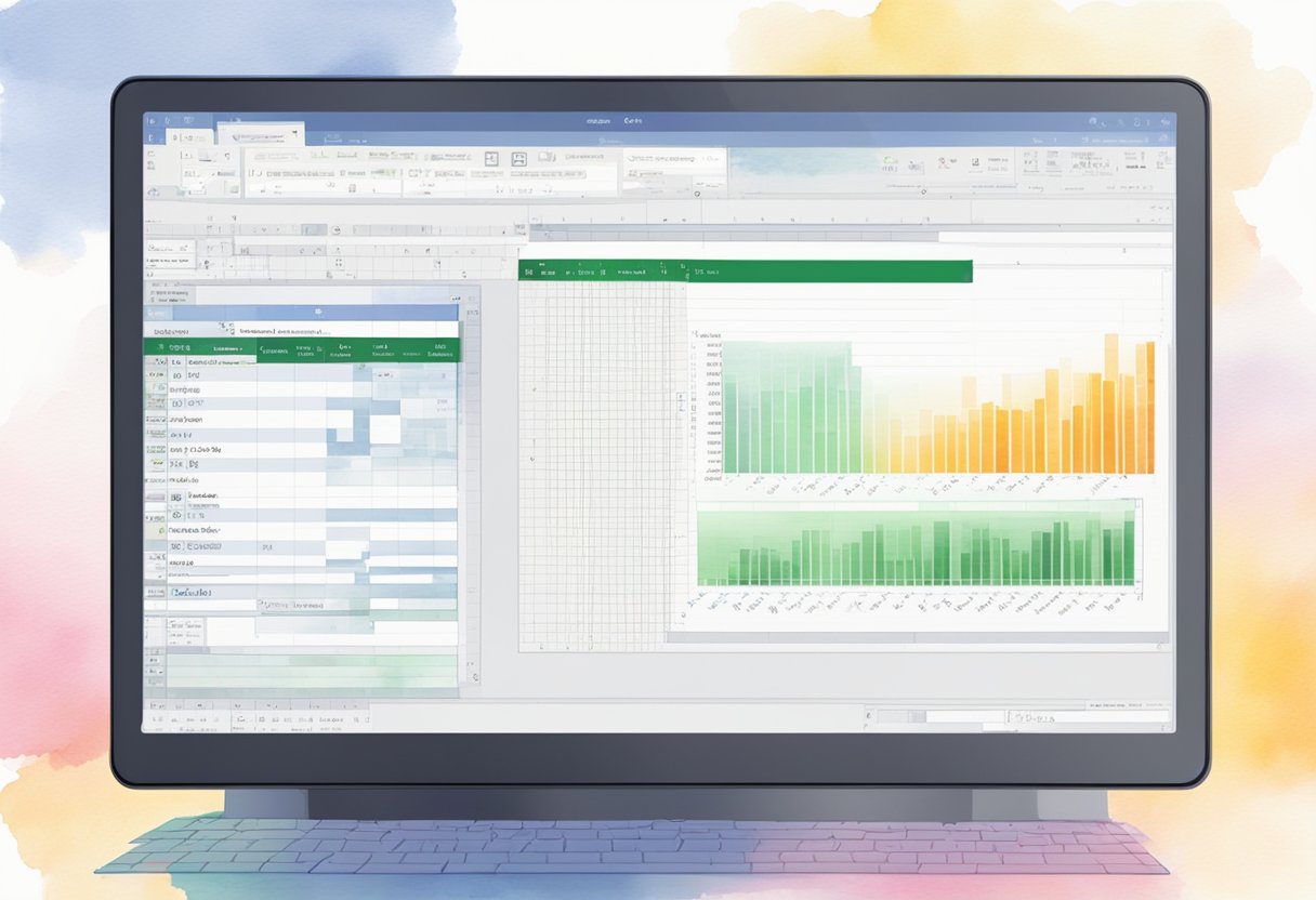 An Excel spreadsheet with VBA code displayed on a computer screen, with a cursor highlighting a comment box