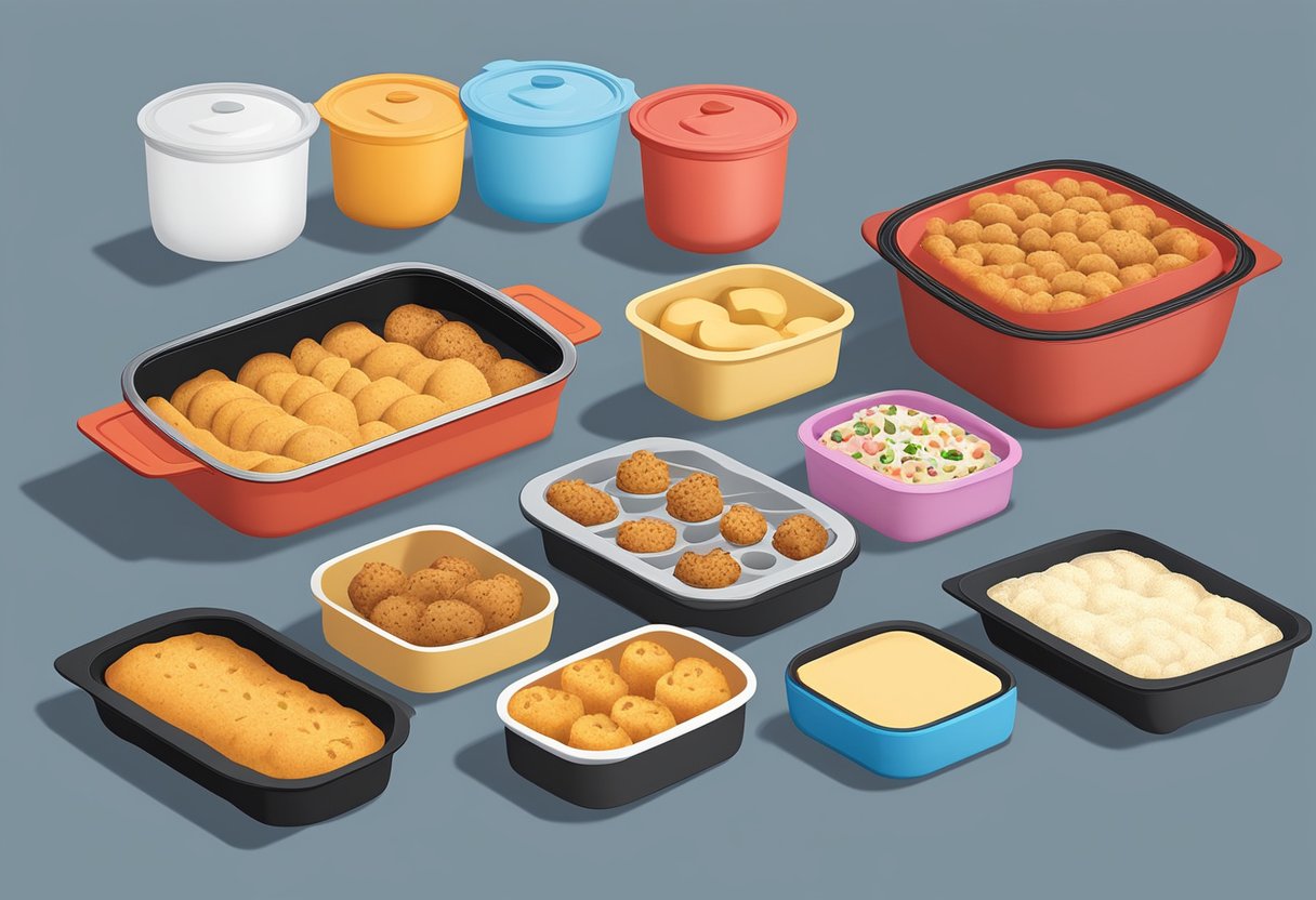 Silicone bakeware placed in an air fryer, surrounded by various alternative baking options