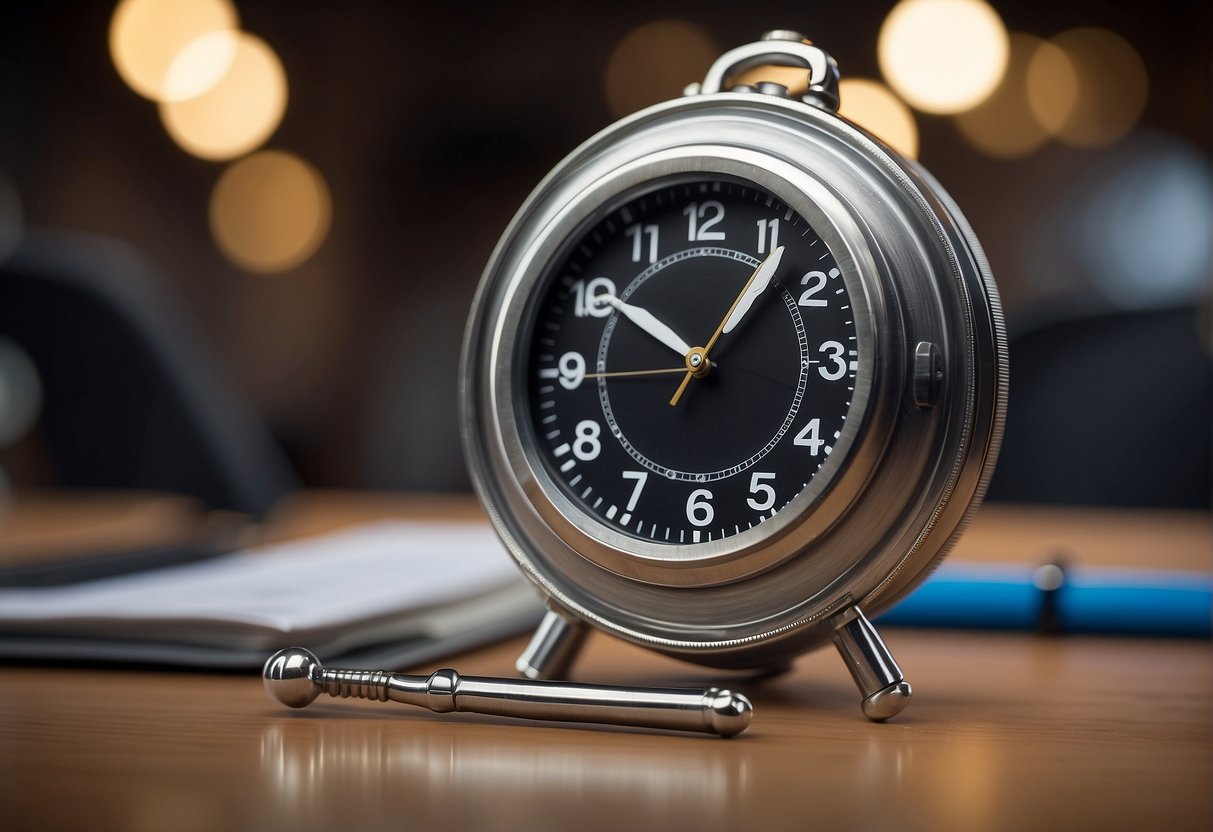 A workspace with flexible hours for student workers, showing a clock with adjustable time and unique rules