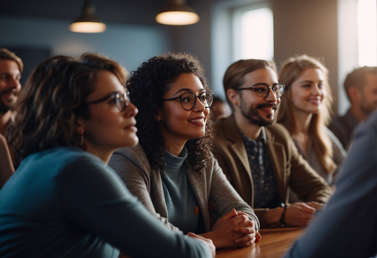 A group of people eagerly engaging with Chatgpt while Alexa sits in the background, overlooked and ignored