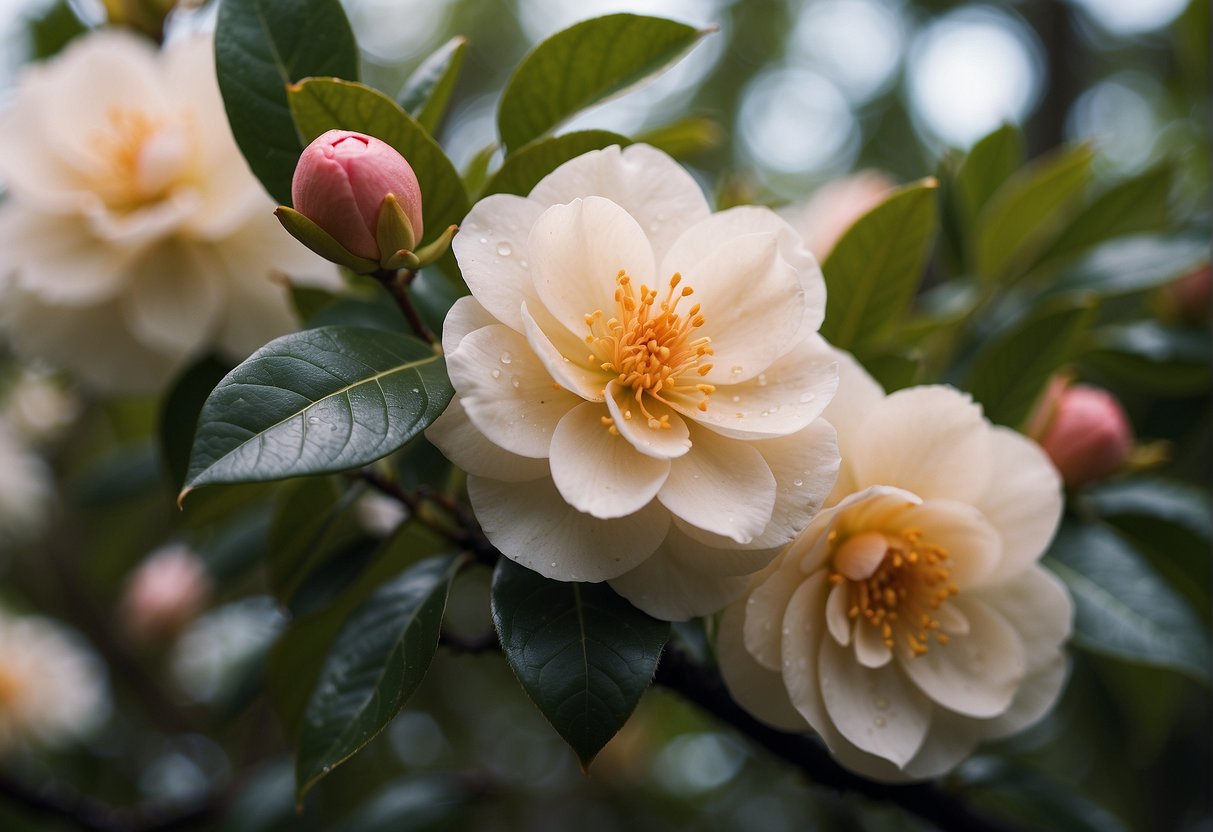 Camellia elegans champagne being cultivated using traditional techniques