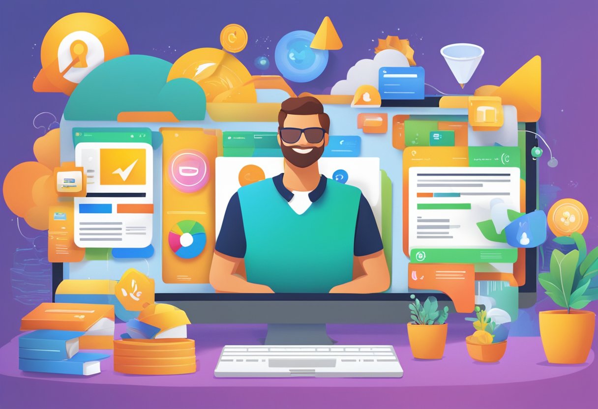 A vibrant digital ad campaign with GoogleAds innovation showcased in a dynamic and engaging manner