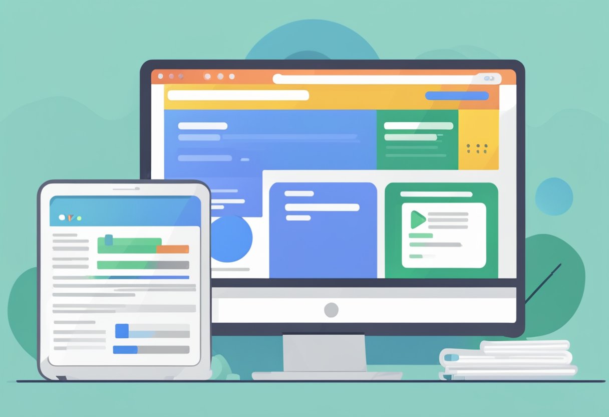 A computer screen displaying the Google Ads website with a list of frequently asked questions and a search bar at the top