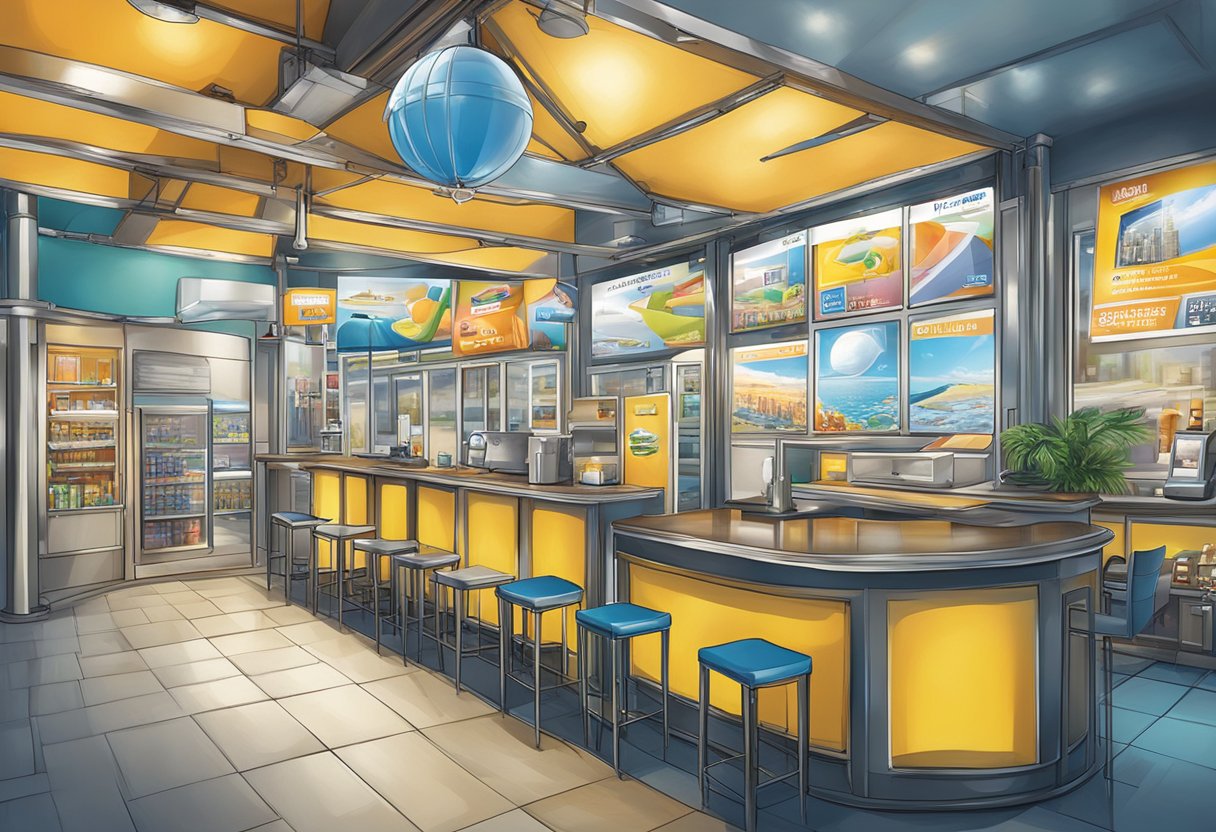 Various settings with advertisement posters