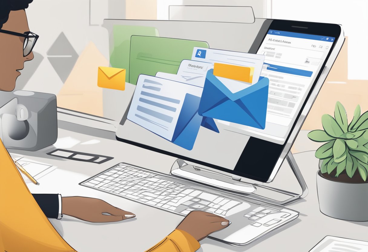 An email signature with a clickable phone number link is being created in Outlook. The cursor hovers over the phone number, ready to add the hyperlink