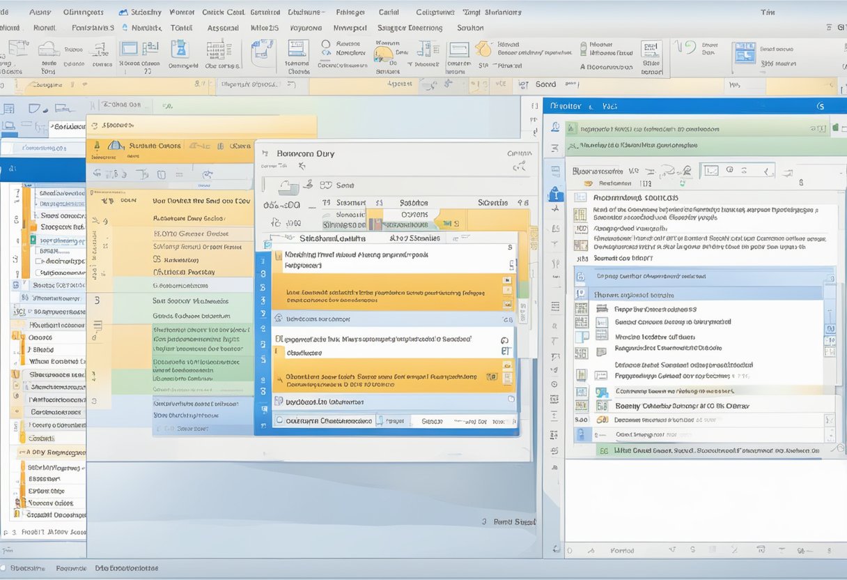 A computer screen displaying the Microsoft Outlook interface with a highlighted "Delayed Delivery" option. The calendar and email folders are visible in the background