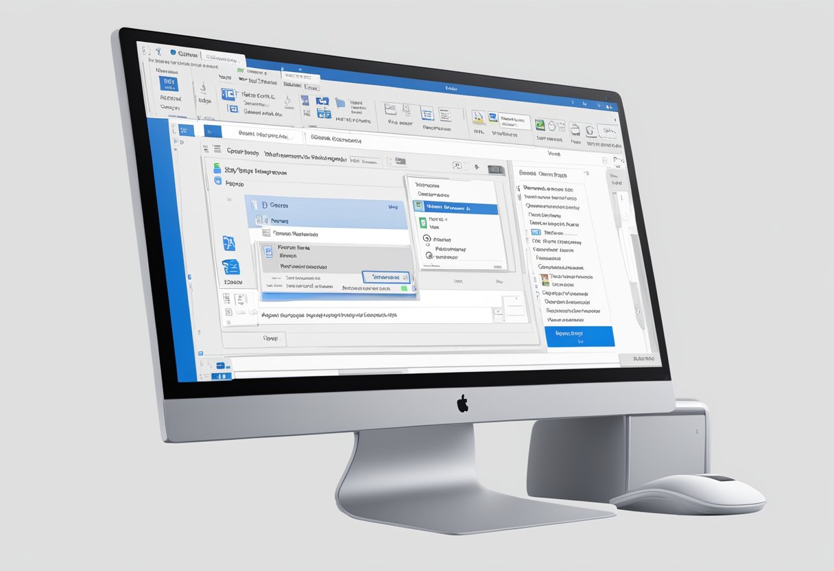 A computer screen with the Outlook email interface open, displaying the font customization options. A cursor hovers over the default font setting, ready to be changed