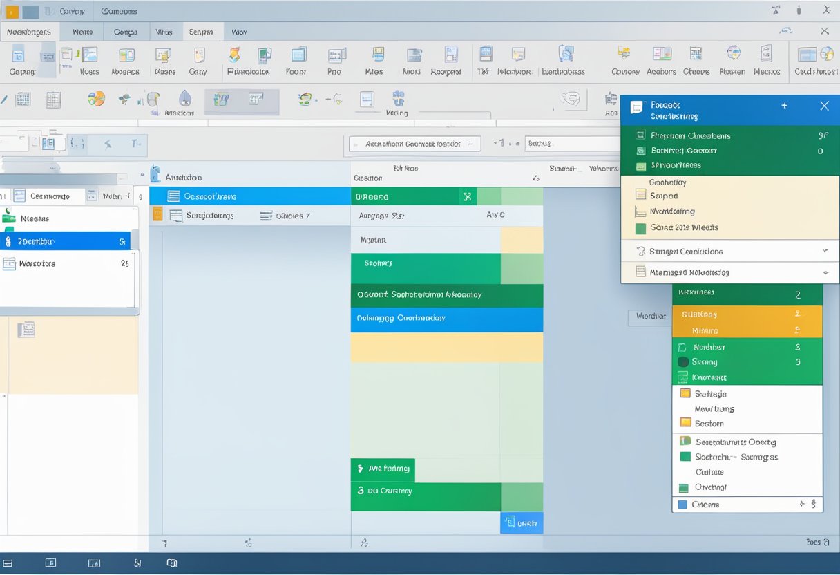 A computer screen displaying the Outlook calendar with a meeting selected. A drop-down menu is open, showing options to change the owner of the meeting